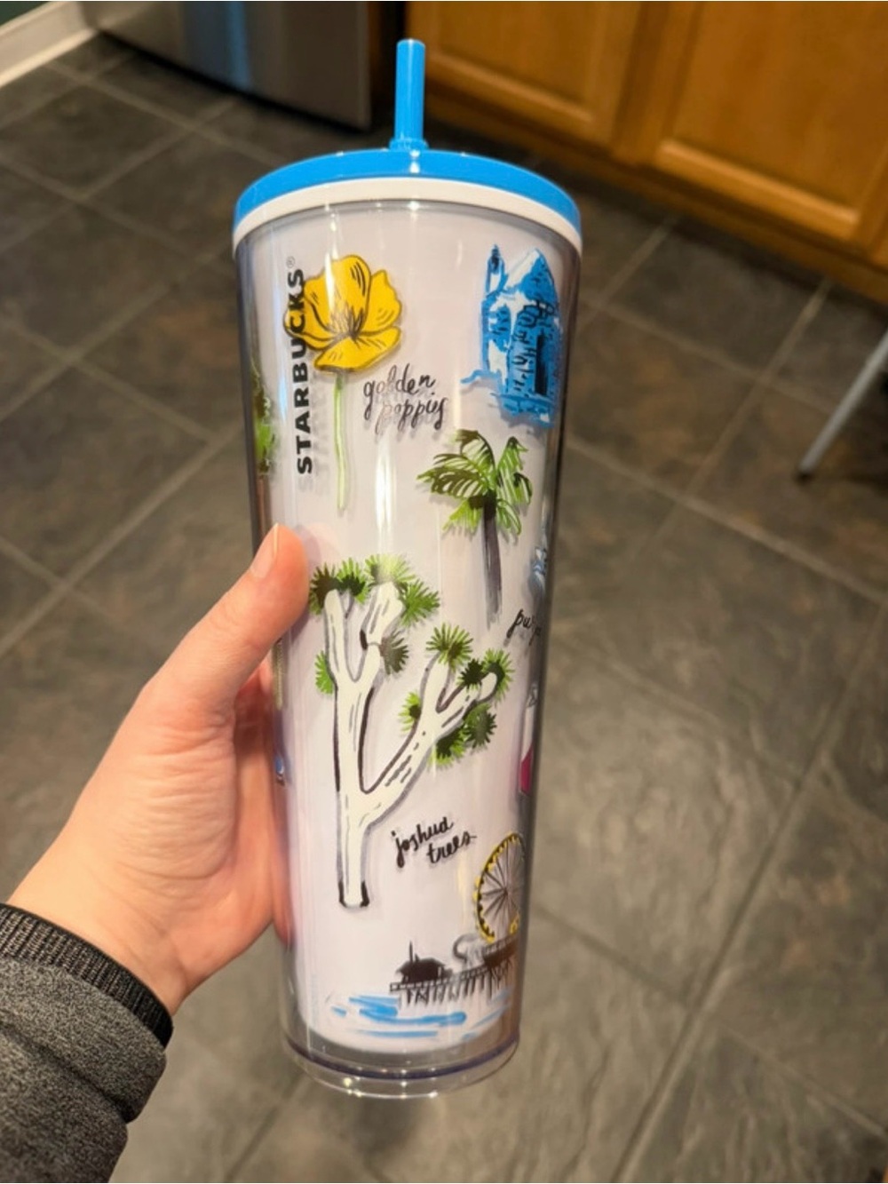 Starbucks Travel Tumbler with Dark Blue Lid